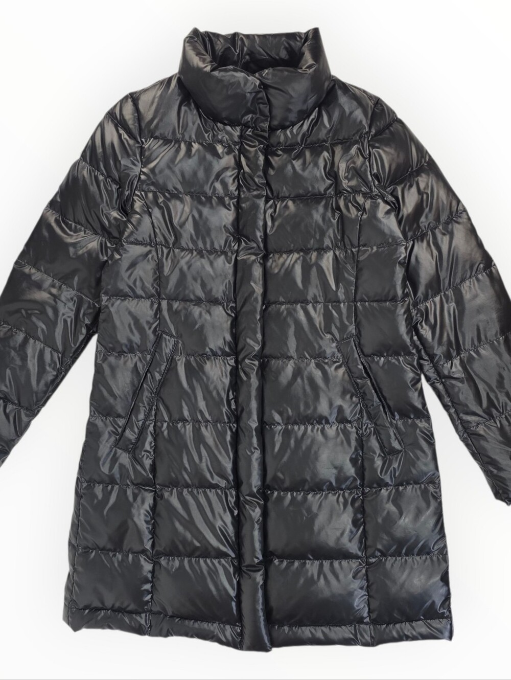 Jil Sander +J x Uniqlo Down Parka Coat Black Mid Length Puffer Jacket Women L